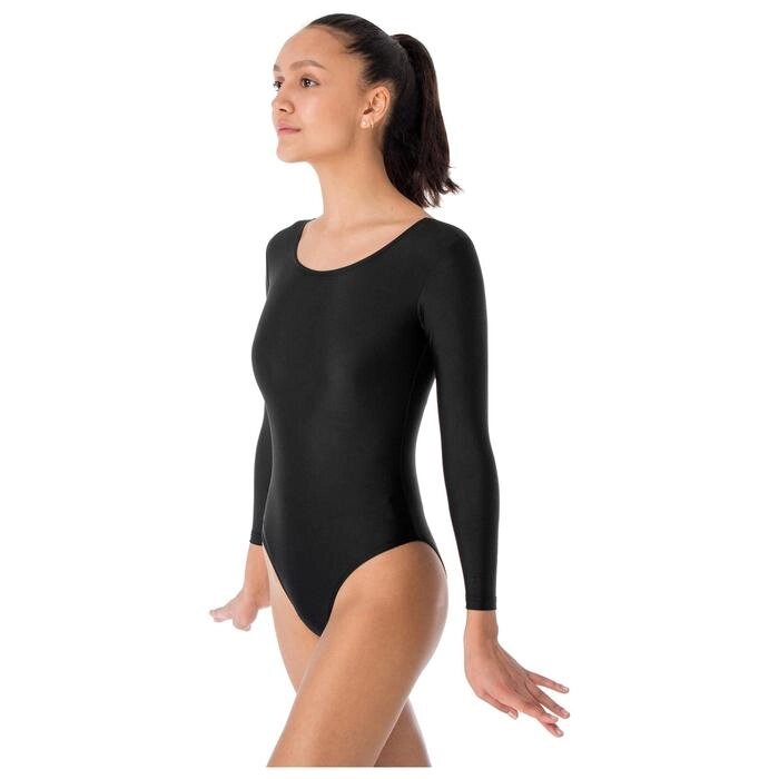 Купальник гимнастический, с длинным рукавом, размер 40, цвет чёрный от компании Интернет-гипермаркет «MOLL» - фото 1
