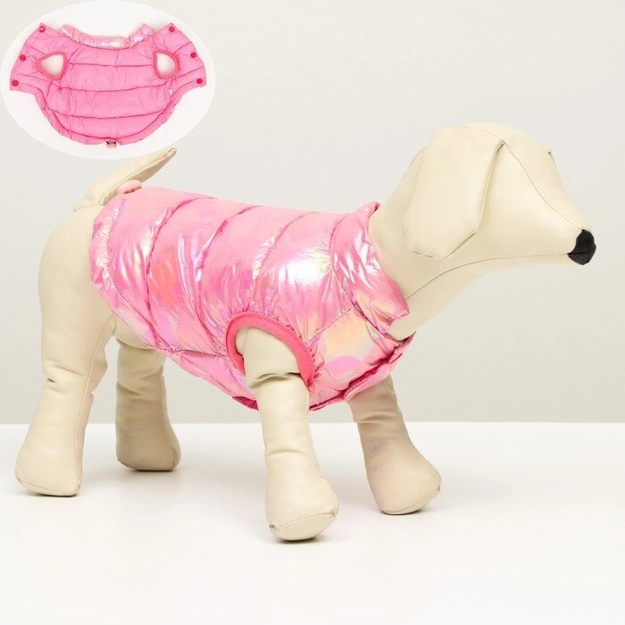 Куртка для собак двухсторонняя с утяжкой, размер 18 (ДС 40 см, ОГ 50 см, ОШ 38 см), розовая от компании Интернет-гипермаркет «MOLL» - фото 1