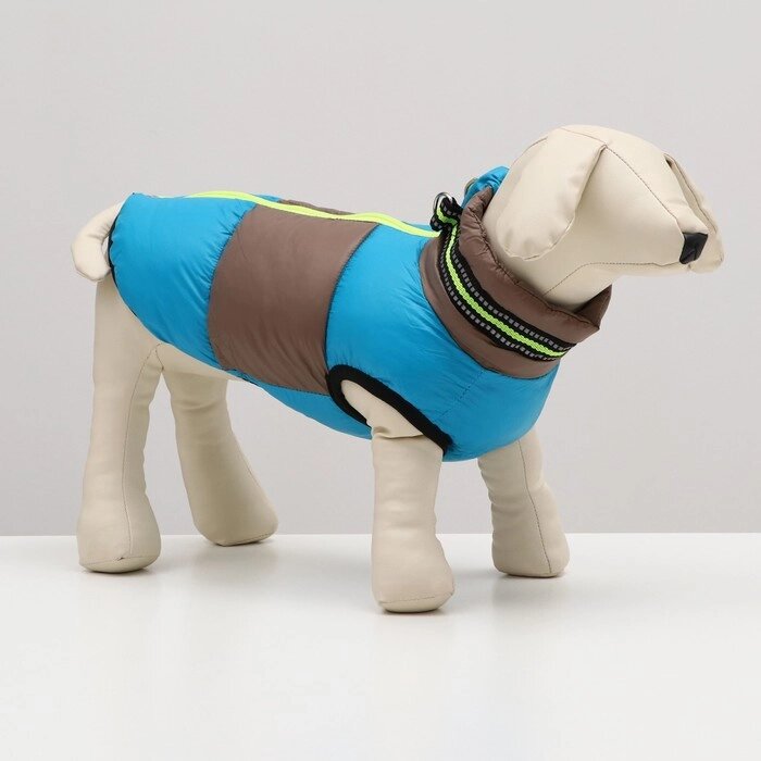 Куртка для собак на молнии, размер 8 (ДС 23 см, ОГ 30, ОШ 22 см), серо-голубая от компании Интернет-гипермаркет «MOLL» - фото 1