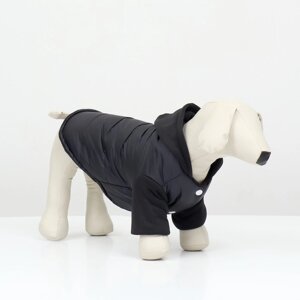 Куртка для собак "Спорт" с капюшоном, размер M, чёрная