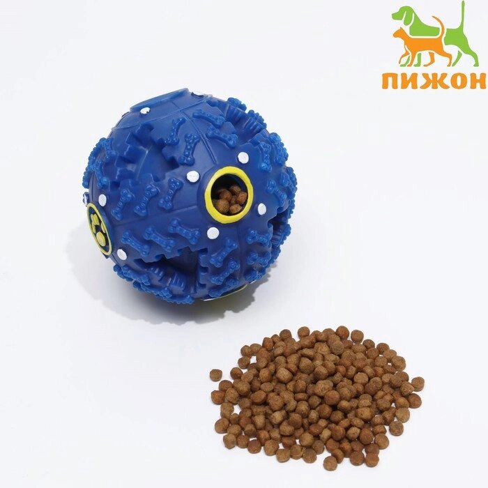 Квакающий мяч для собак большой, жёсткий, 9,5 см, тёмно-синий от компании Интернет-гипермаркет «MOLL» - фото 1