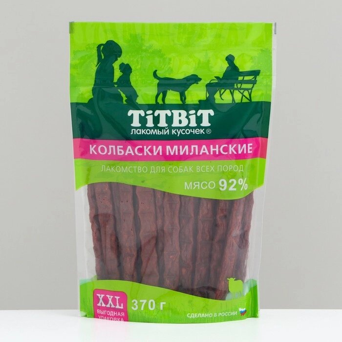 Лакомство TitBit для собак Колбаски Миланские, для всех пород 370 г от компании Интернет-гипермаркет «MOLL» - фото 1