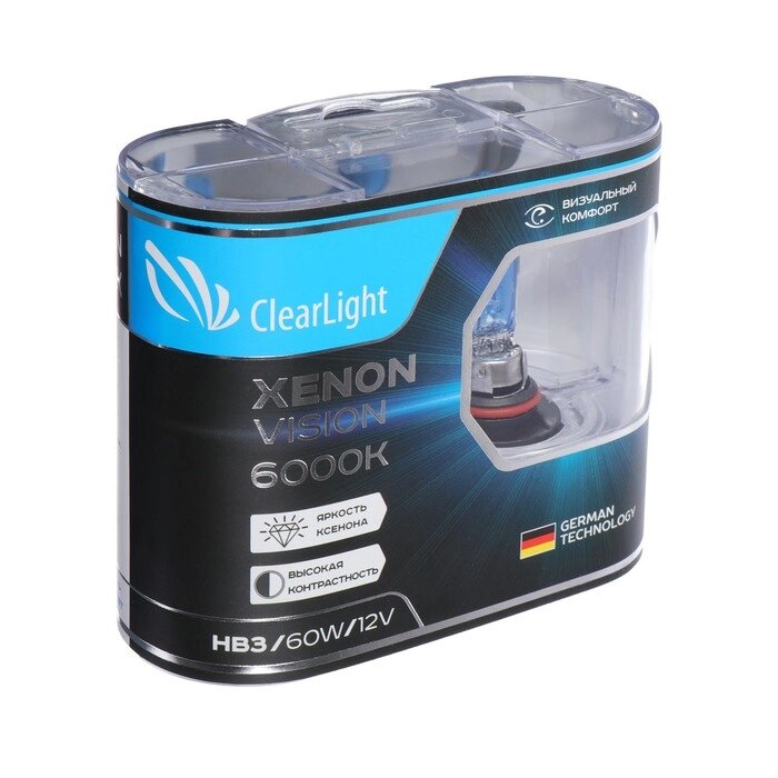 Лампа автомобильная Clearlight XenonVision HB3, 12 В, 60 Вт, набор 2 шт от компании Интернет-гипермаркет «MOLL» - фото 1