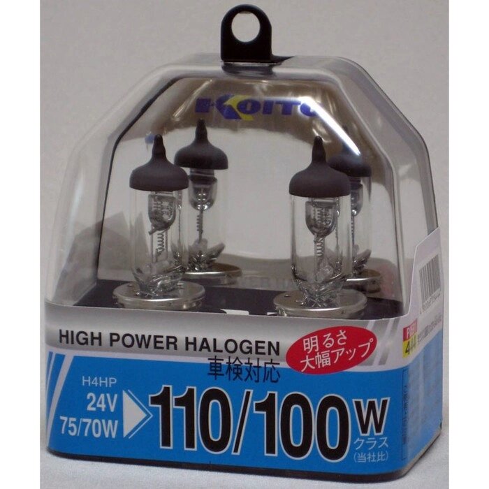 Лампа автомобильная Koito, H4 24 В (75/70w) (110/100w) P43t High Power, набор 2 шт от компании Интернет-гипермаркет «MOLL» - фото 1