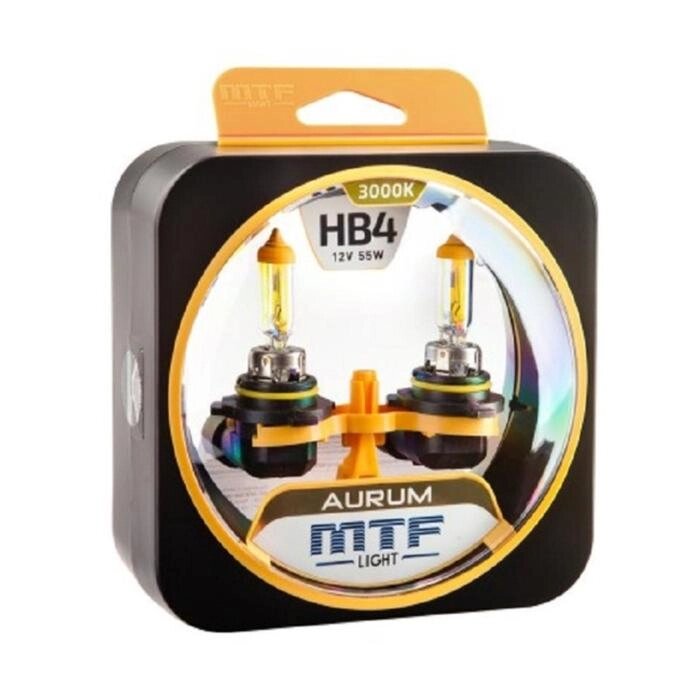 Лампа автомобильная MTF HB4 9006 12 В, 55 Вт, AURUM 3000K, 2 шт от компании Интернет-гипермаркет «MOLL» - фото 1