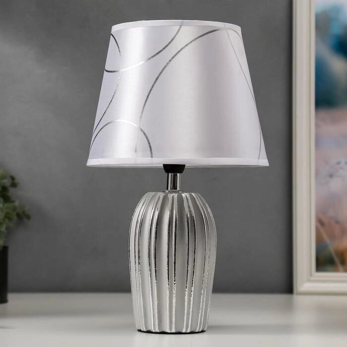 Лампа настольная 16192/1 E14 40Вт серый с серебром 20х20х33 см от компании Интернет-гипермаркет «MOLL» - фото 1