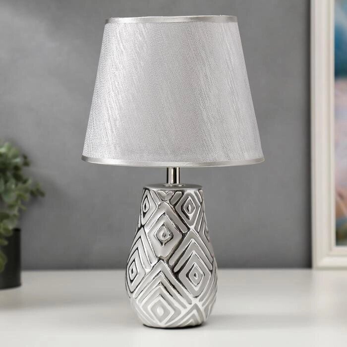 Лампа настольная 16195/1 E14 40Вт серый с серебром 20х20х33 см от компании Интернет-гипермаркет «MOLL» - фото 1