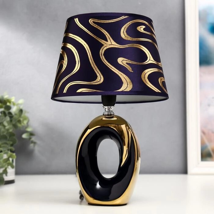 Лампа настольная 36652/1 E14 40Вт фиолетово-золотой H32,5 см от компании Интернет-гипермаркет «MOLL» - фото 1