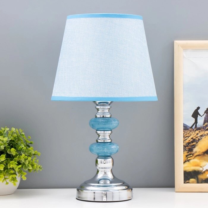 Лампа настольная "Аквамарин" 1x60Вт E27 синий 22х22х42 см от компании Интернет-гипермаркет «MOLL» - фото 1