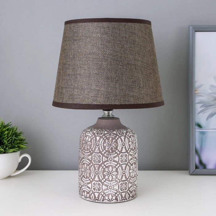 Лампа настольная с абажуром "Мандилина серый" Е14 18х18х29 см от компании Интернет-гипермаркет «MOLL» - фото 1