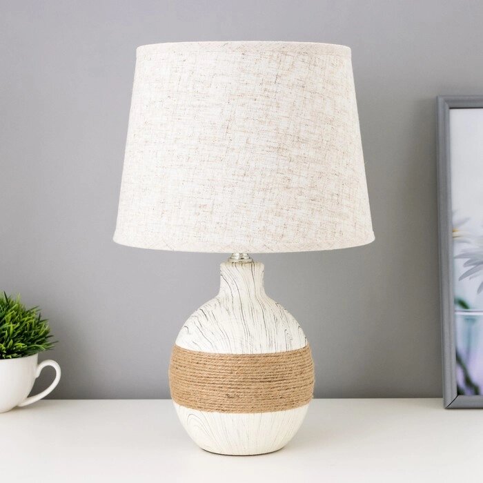Лампа настольная с абажуром "Шпагат серый" Е14 23х23х34 см от компании Интернет-гипермаркет «MOLL» - фото 1