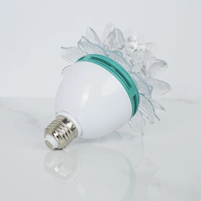 Лампа-проектор"Хрустальный Цветок", d=12,5 см. эффект зеркального шара Е27, V220 RGB от компании Интернет-гипермаркет «MOLL» - фото 1