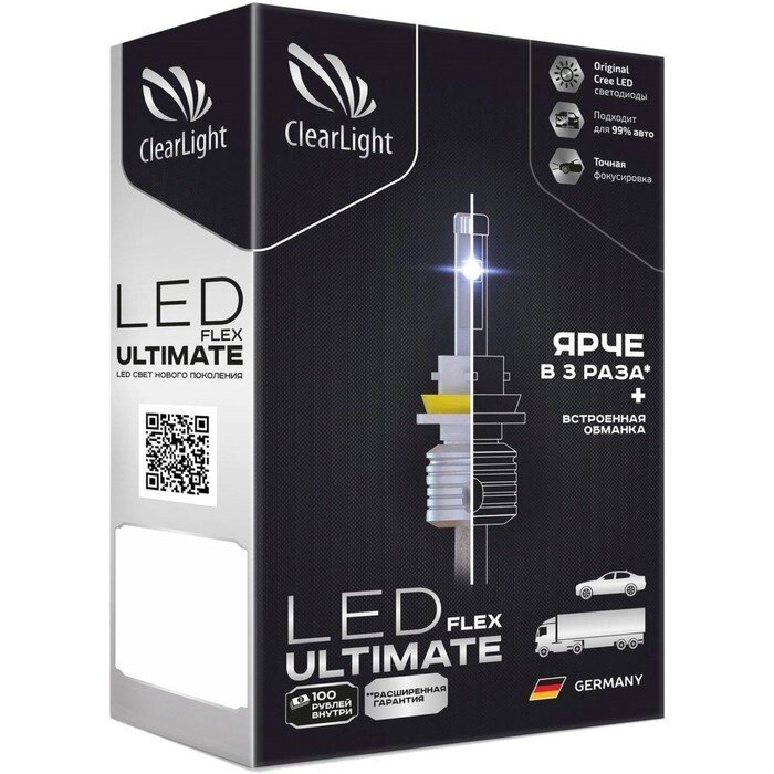 Лампа светодиодная, Clearlight Flex, H4 3000 lm, набор 2 шт от компании Интернет-гипермаркет «MOLL» - фото 1