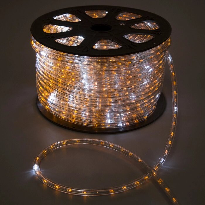 LED шнур 13 мм, круг, 100 м, кажд. 6 мерц, 2W-LED/м-36-220V. + н-р д/подкл, ЖЕЛТЫЙ от компании Интернет-гипермаркет «MOLL» - фото 1
