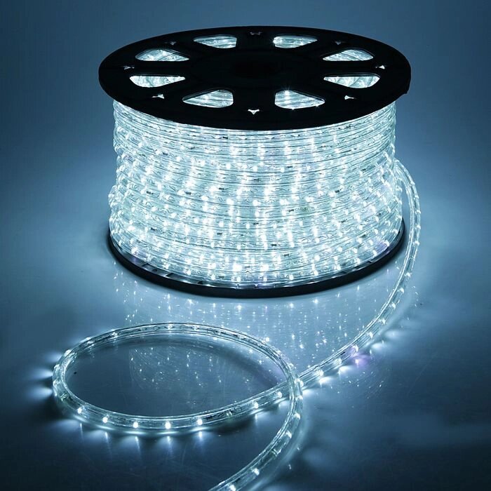 LED шнур 13 мм, круг, 100 м, кажд 6 мерц, 2W-LED/м-36-220V. + набор д/подкл, БЕЛЫЙ от компании Интернет-гипермаркет «MOLL» - фото 1