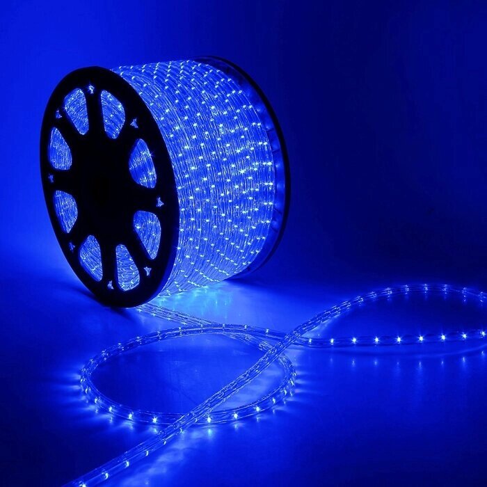 LED шнур 13 мм, круглый, 100 м, чейзинг, 3W-LED/м-36-220V. в компл. набор д/подкл. СИНИЙ от компании Интернет-гипермаркет «MOLL» - фото 1