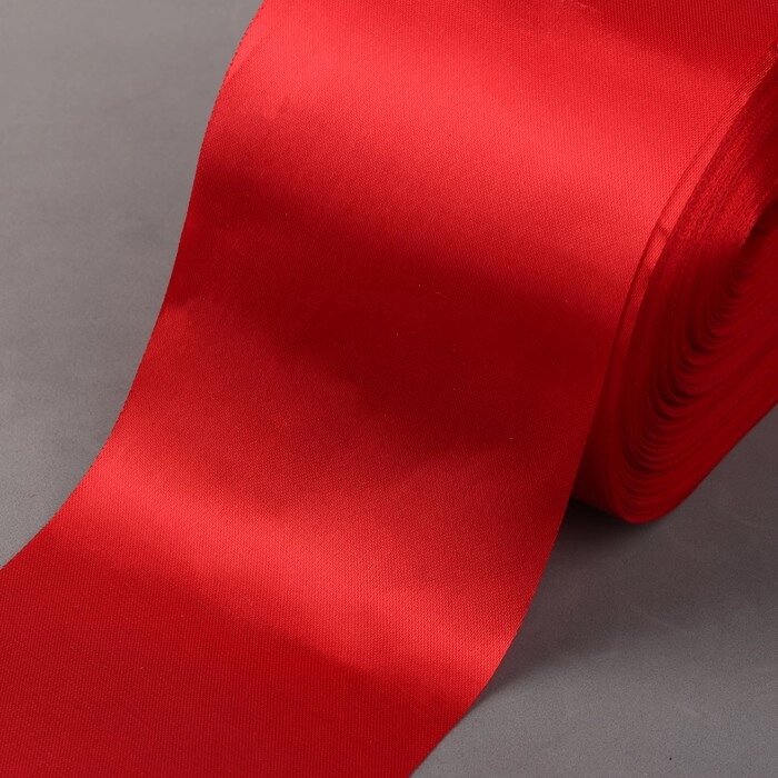 Лента атласная, 100 мм  100  5 м, цвет красный от компании Интернет-гипермаркет «MOLL» - фото 1