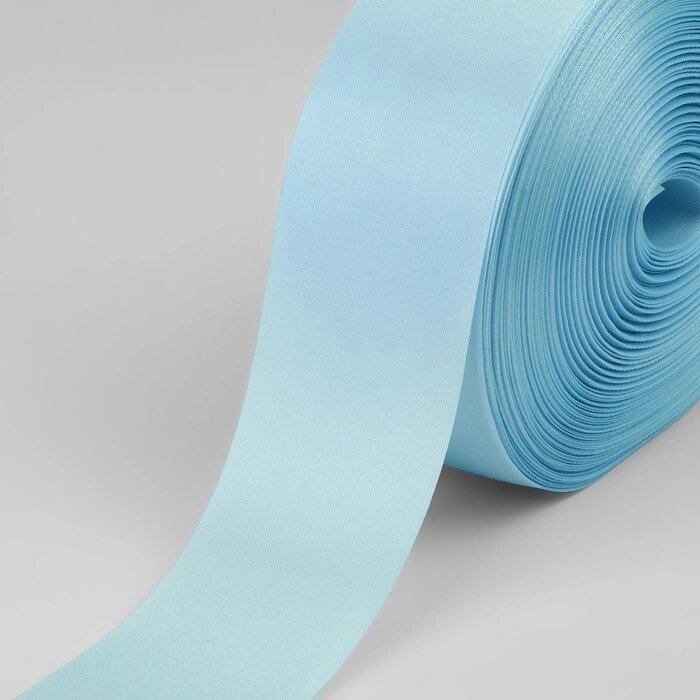 Лента атласная, 50 мм  100  5 м, цвет голубой от компании Интернет-гипермаркет «MOLL» - фото 1