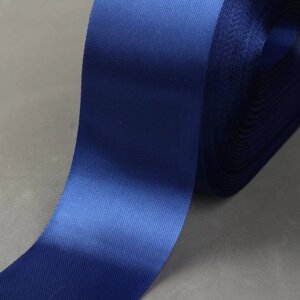 Лента атласная, 50 мм 100 5 м, цвет синий