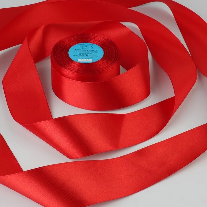 Лента атласная, 50 мм  33  2 м, цвет красный №026 от компании Интернет-гипермаркет «MOLL» - фото 1