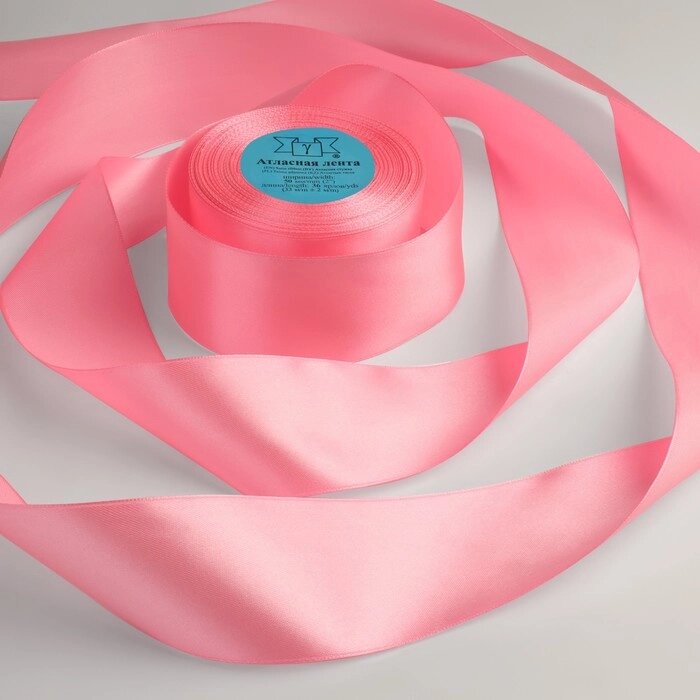 Лента атласная, 50 мм  33  2 м, цвет розовый №005 от компании Интернет-гипермаркет «MOLL» - фото 1