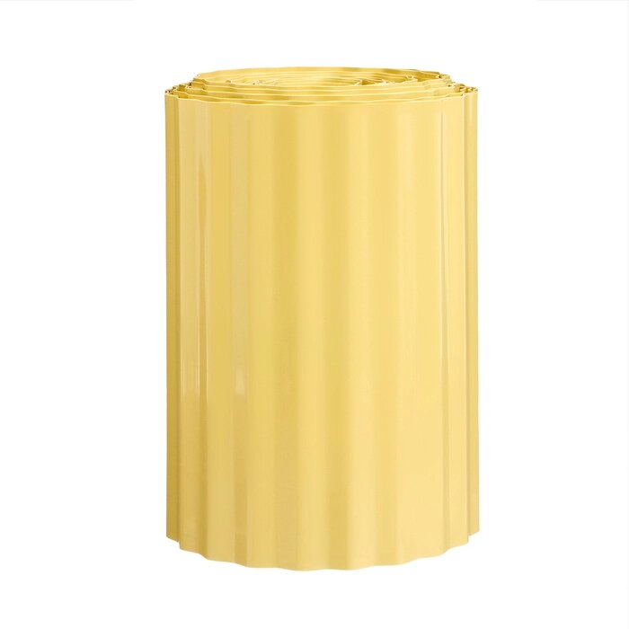 Лента бордюрная, 0.2  9 м, толщина 0.6 мм, пластиковая, гофра, жёлтая от компании Интернет-гипермаркет «MOLL» - фото 1