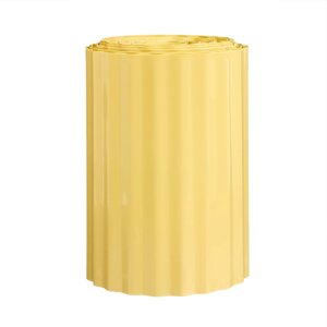 Лента бордюрная, 0.2 9 м, толщина 0.6 мм, пластиковая, гофра, жёлтая