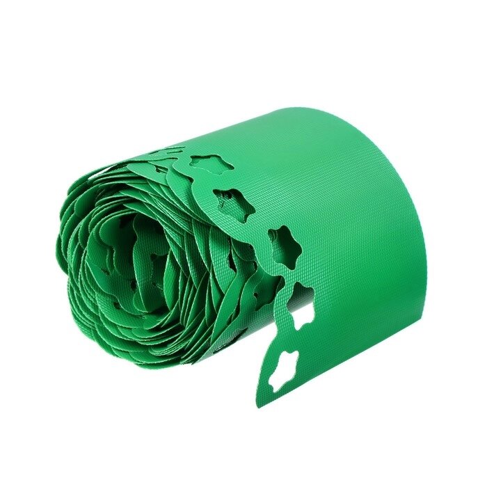 Лента бордюрная, 0.2  9 м, толщина 1.2 мм, пластиковая, фигурная, зелёная от компании Интернет-гипермаркет «MOLL» - фото 1