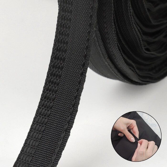 Лента брючная, 15 мм, 50  1 м, цвет чёрный от компании Интернет-гипермаркет «MOLL» - фото 1