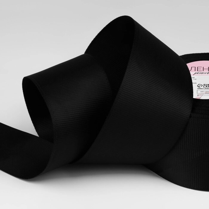 Лента репсовая, 40 мм, 23  1 м, цвет чёрный №39 от компании Интернет-гипермаркет «MOLL» - фото 1