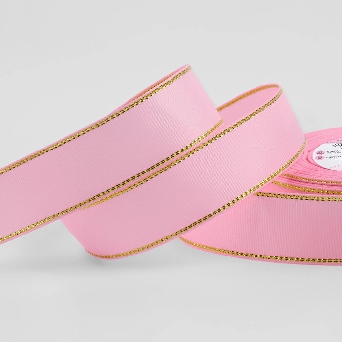 Лента репсовая "Золотые нити", 25 мм  23  1 м, цвет розовый №004 от компании Интернет-гипермаркет «MOLL» - фото 1