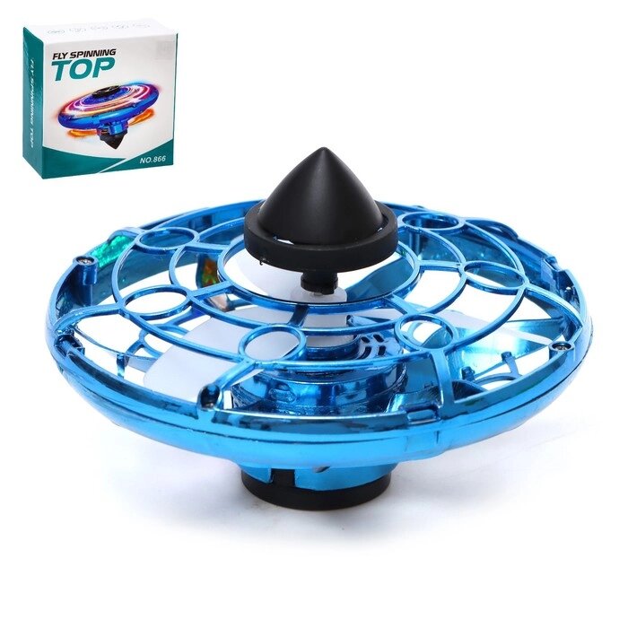 Летающая тарелка UFO, датчик движения, работает от аккумулятора, цвет синий от компании Интернет-гипермаркет «MOLL» - фото 1