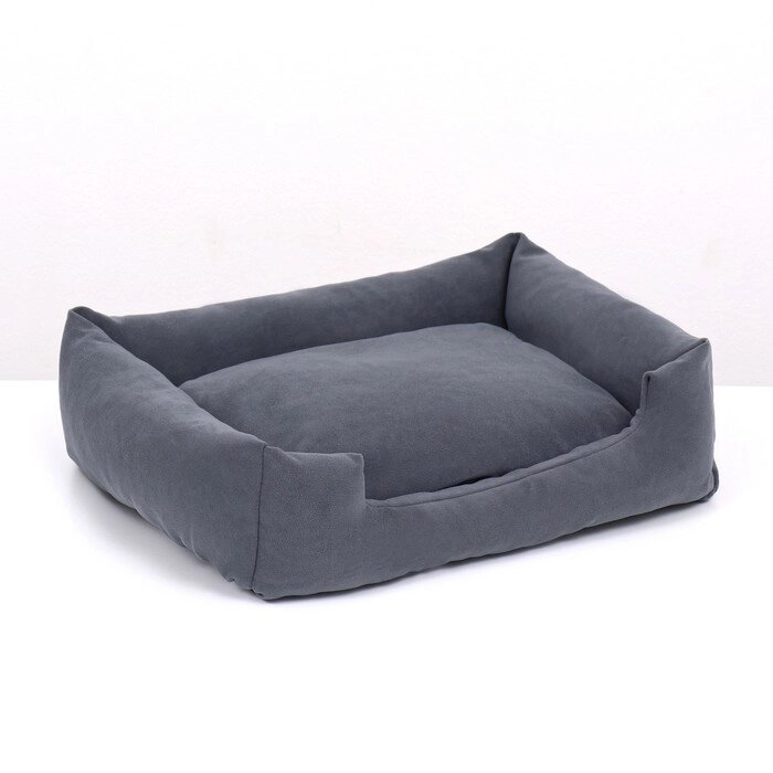 Лежанка-диван с двусторонней подушкой, 45 х 35 х 11 см, серая от компании Интернет-гипермаркет «MOLL» - фото 1