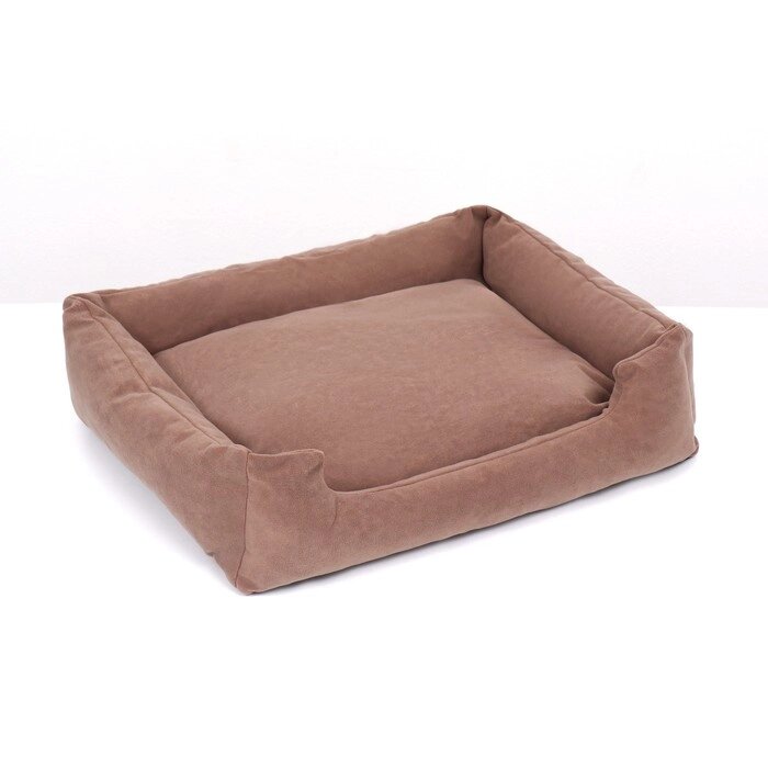 Лежанка-диван с двусторонней подушкой, 53 х 42 х 11 см, коричневая от компании Интернет-гипермаркет «MOLL» - фото 1