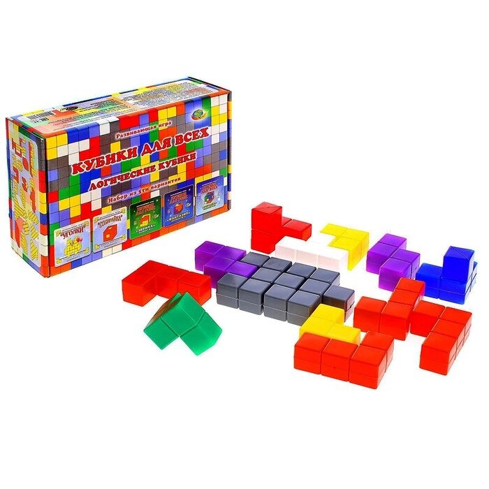 Логические кубики "Кубики для Всех", набор из 5 вариантов от компании Интернет-гипермаркет «MOLL» - фото 1
