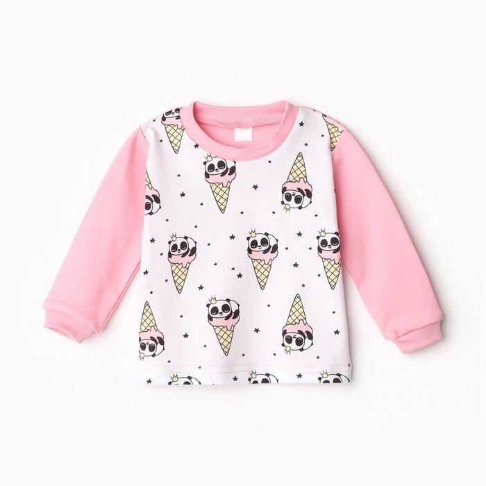 Лонгслив, цвет розовый/панда, рост 68 см от компании Интернет-гипермаркет «MOLL» - фото 1