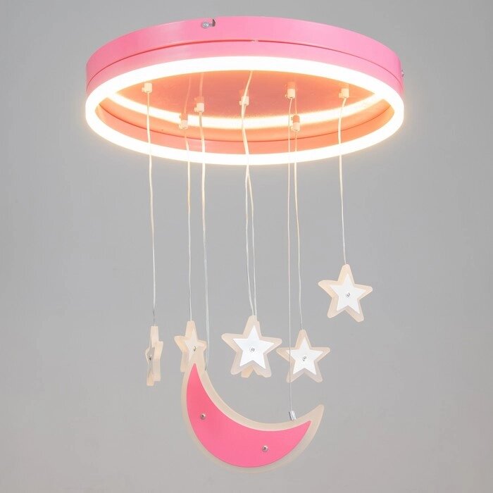 Люстра "Лунный свет" LED 58Вт розовый 50х50х60 см от компании Интернет-гипермаркет «MOLL» - фото 1
