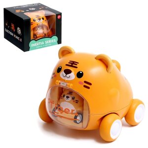 Машина инерционная "Мишка", с запуском, цвет оранжевый