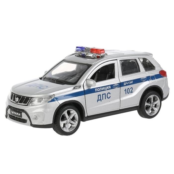 Машина металл. "Suzuki Vitara полиция", 12 см, двери, багаж, цвет  серебр VITARA-12POL-SR от компании Интернет-гипермаркет «MOLL» - фото 1