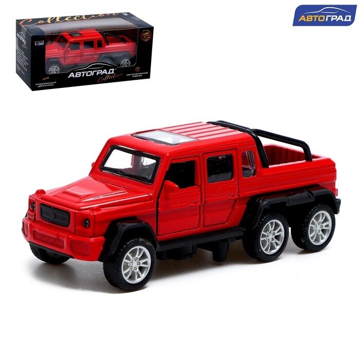 Машина металлическая "Джип 6X6", 1:32, инерция, цвет красный от компании Интернет-гипермаркет «MOLL» - фото 1