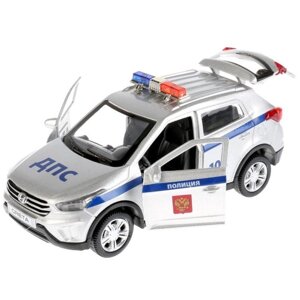 Машина металлическая Hyundai Creta "Полиция", 12 см, световые и звуковые эффекты, открываются двери