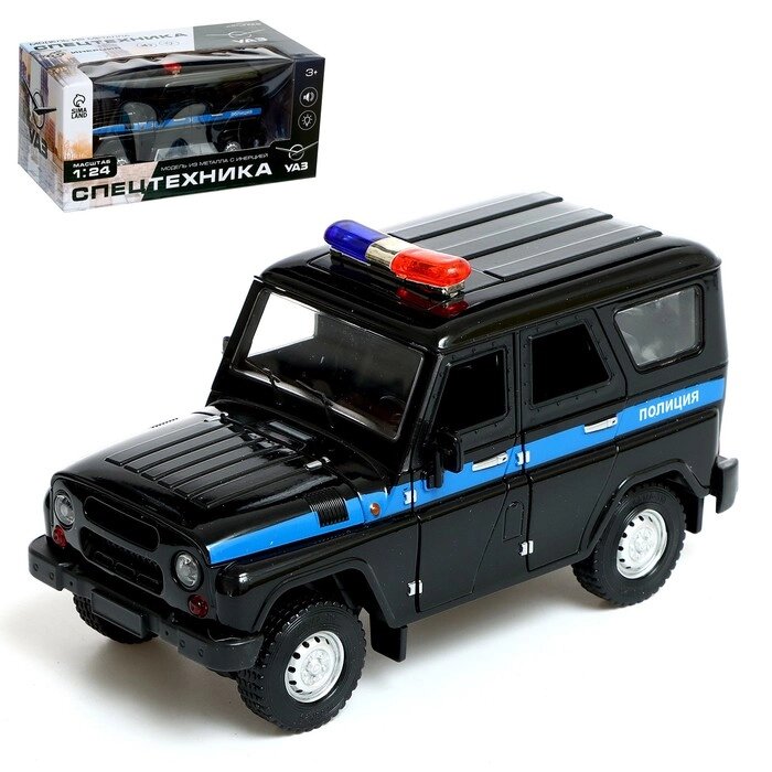 Машина металлическая "УАЗ Hunter. Полиция", инерция, 1;24, свет и звук от компании Интернет-гипермаркет «MOLL» - фото 1