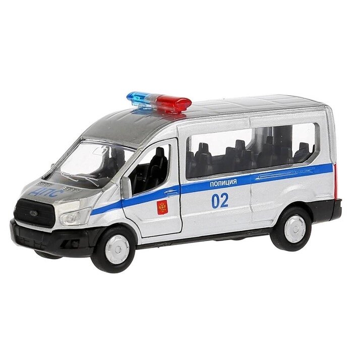 Машина "Полиция Ford Transit", 12 см, инерционная, открывающиеся двери, металлическая от компании Интернет-гипермаркет «MOLL» - фото 1