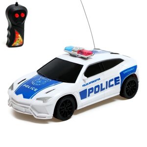 Машина радиоуправляемая "Полиция", работает от батареек, цвет бело-красный