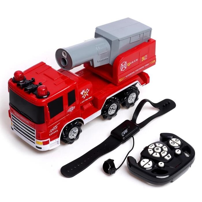 Машина радиоуправляемая "Пожарная служба", 4WD, управление жестами, дымовая пушка от компании Интернет-гипермаркет «MOLL» - фото 1