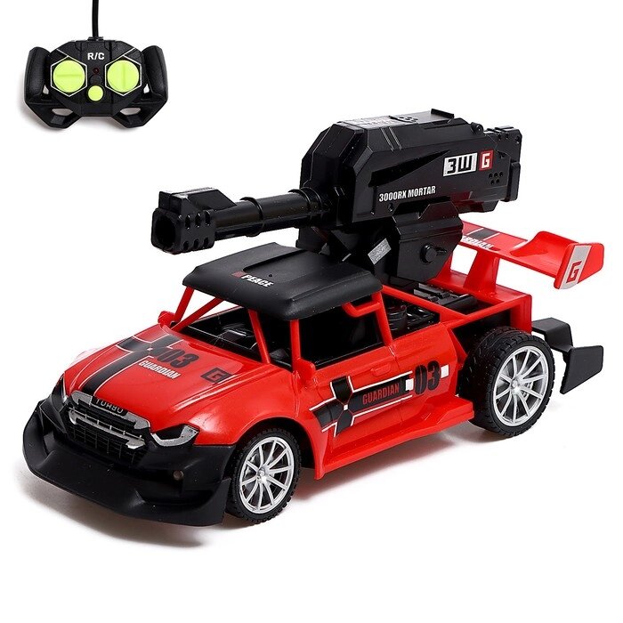 Машина радиоуправляемая Race, 1:18, стреляет гелевыми пулями, работает от аккумулятора, цвет красный от компании Интернет-гипермаркет «MOLL» - фото 1