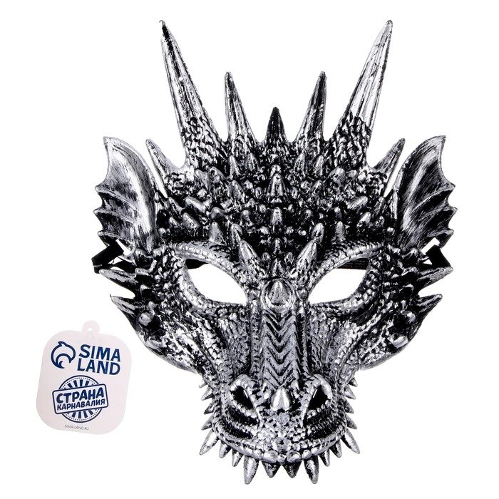 Маска "Дракон", цвет серебряный от компании Интернет-гипермаркет «MOLL» - фото 1