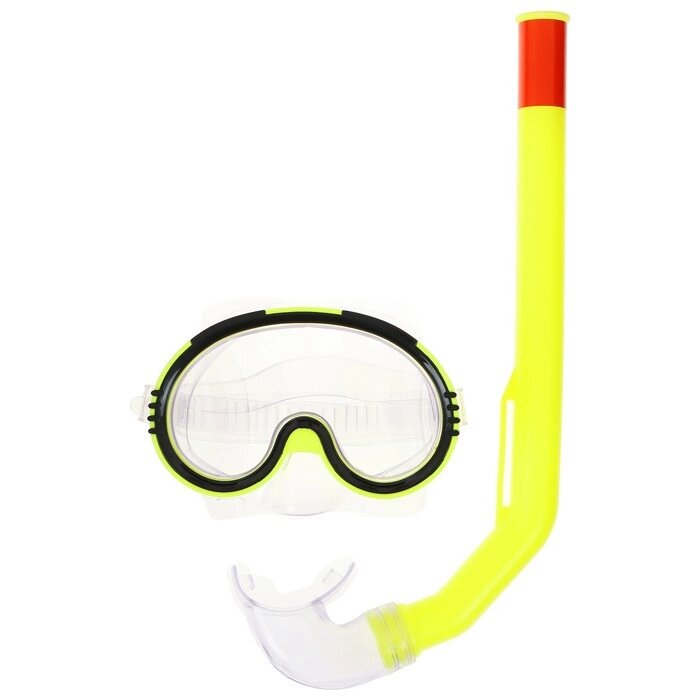 Маска и трубка для плавания, детская, цвет желтый от компании Интернет-гипермаркет «MOLL» - фото 1