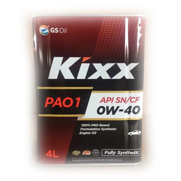 Масло моторное  Kixx PAO1 0W-40, 4 л от компании Интернет-гипермаркет «MOLL» - фото 1