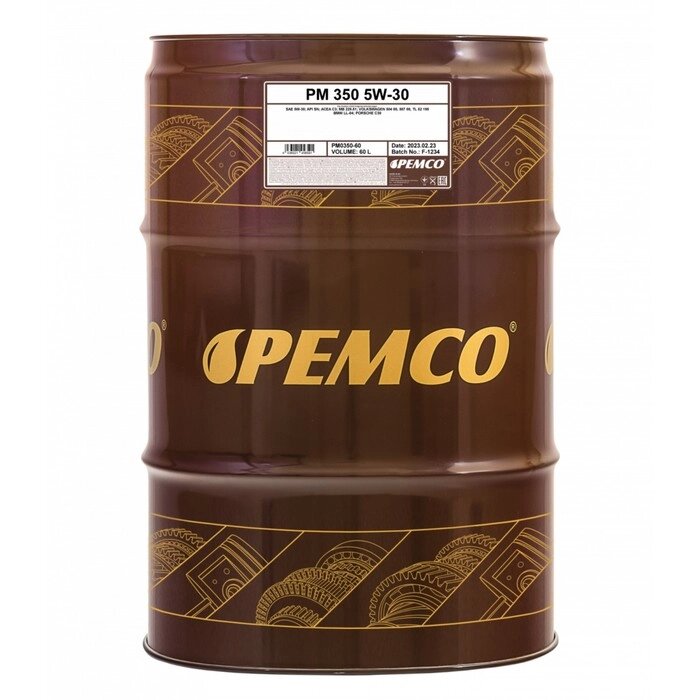 Масло моторное PEMCO 350 SAE 5W-30, синтетическое, 60 л от компании Интернет-гипермаркет «MOLL» - фото 1